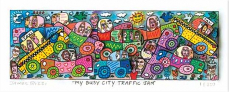 James Rizzi RIZZI10267 "MY BUSY CITY TRAFFIC JAM" 6 x 18 cm