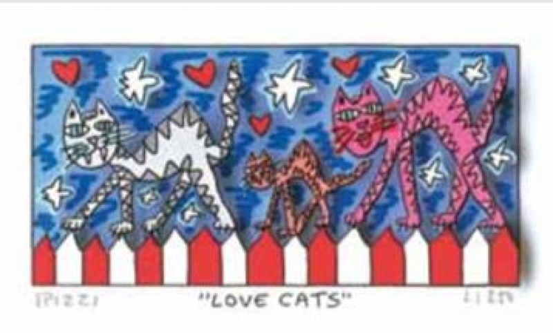James Rizzi RIZZI10273 "LOVE CATS" 6 x 12 cm