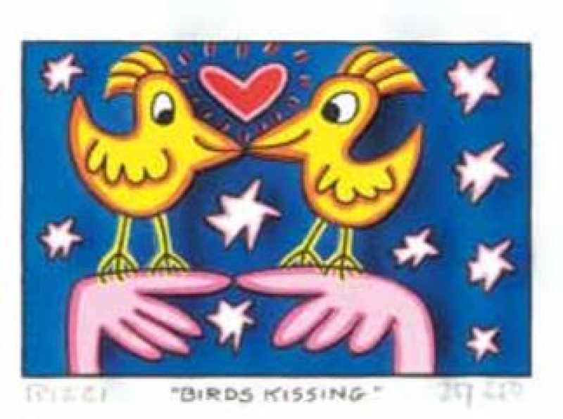 James Rizzi RIZZI10262 "BIRDS KISSING" 5,1 x 7,7 cm