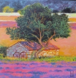 Herbst Lavendel und Baum