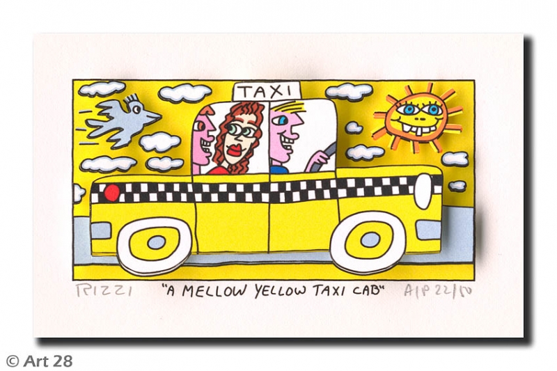 James Rizzi - RIZZI10198 a mellow yellow taxi cab