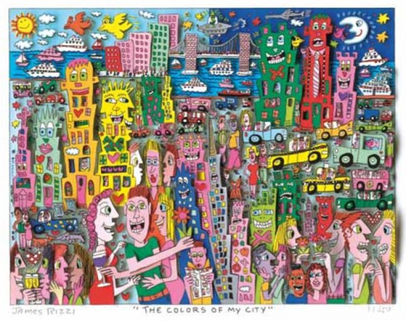 James Rizzi RIZZI10278 "THE COLORS OF MY CITY" 28,5 x 36,5 cm